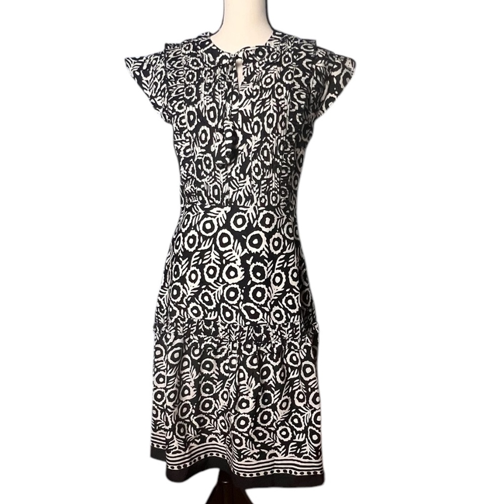 Marlowe Women's Sleeveless Fit & Flare Black & White Lined Dress Sz S Pre-owned
